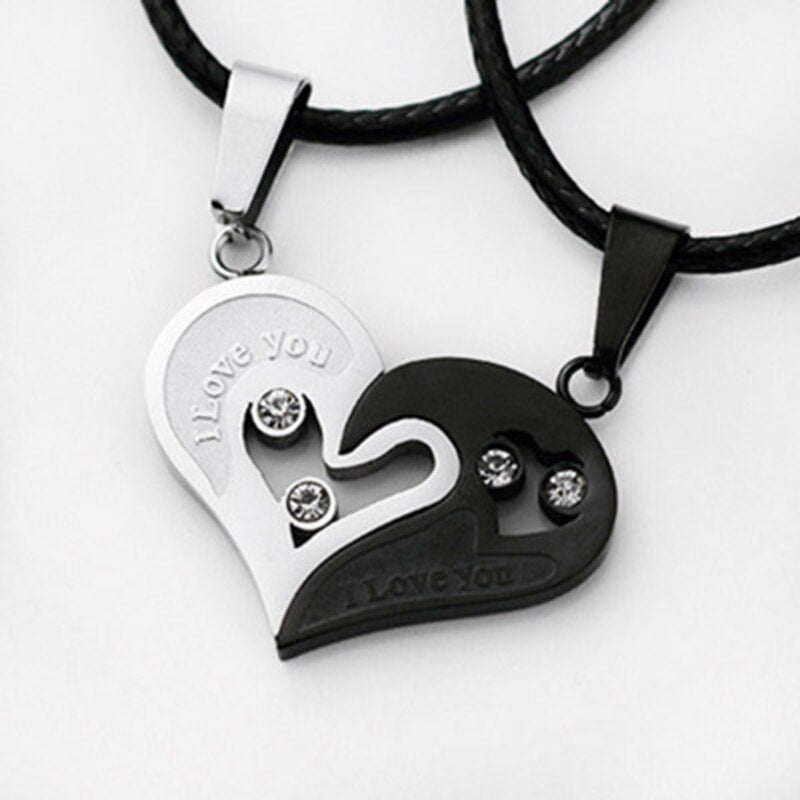 Silver Love Couple Necklace