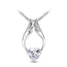 Crystal Angel Heart Wing Necklace-Necklace-Kirijewels.com-white-Kirijewels.com