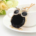 Free Crystal Owl Necklace-Necklace-Kirijewels.com-Gold Black-Kirijewels.com