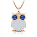 Crystal Owl Necklace-Necklace-Kirijewels.com-Gold Opal-Kirijewels.com