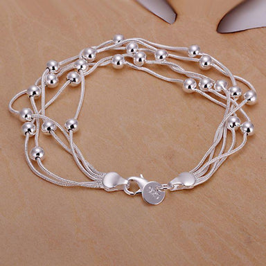 Fine Fashion 925 Silver Plated Bracelet-Chain & Link Bracelets-Kirijewels.com-silver-Kirijewels.com