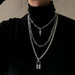 Multilayer Long Chain Lock Cross Necklace - Kirijewels.com