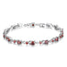 Gold Plated Crystal Link Chain Bracelet-Chain & Link Bracelets-Kirijewels.com-Red-Kirijewels.com