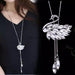 Rhinestone Flower Snowflake Pendant Necklace-Choker Necklaces-Kirijewels.com-silver swan-Kirijewels.com
