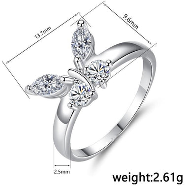 Sophia Crystal Zircon Butterfly Ring - Kirijewels.com
