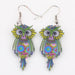 Long Acrylic Owl Drop Earrings-Drop Earrings-Kirijewels.com-Green-Kirijewels.com