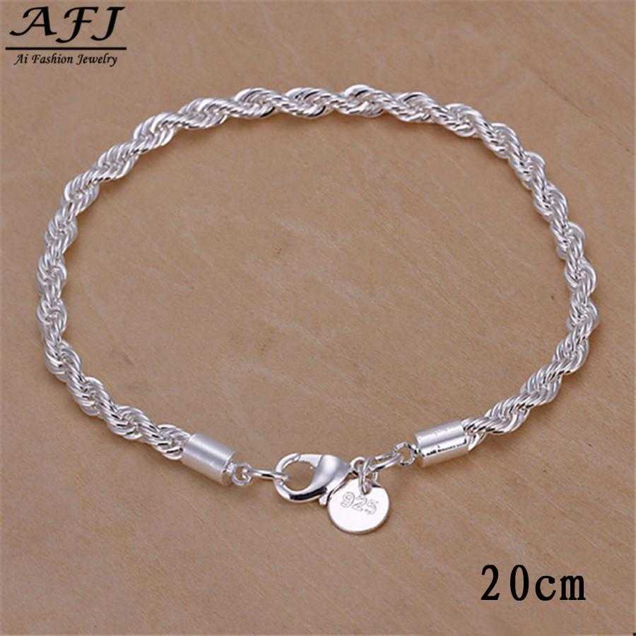 Free Sterling Silver Twisted Chain Bracelet-Bracelet-Kirijewels.com-sliver 6-Kirijewels.com
