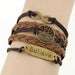 Believe Leather Charm Bracelet-Charm Bracelets-Kirijewels.com-Brown-Kirijewels.com