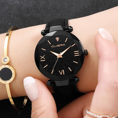 Ava Leather Band Luxury Diamond Watch - Kirijewels.com