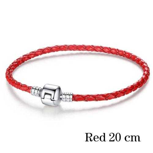 Free Silver Plated Genuine Leather Bracelet-Bracelet-Kirijewels.com-17cm black-Kirijewels.com