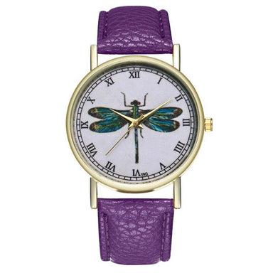 Roman Numeral Printed Dragonfly Wrist Watch - Kirijewels.com