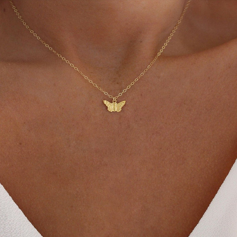 Adonis Silver Plated Butterfly Necklace