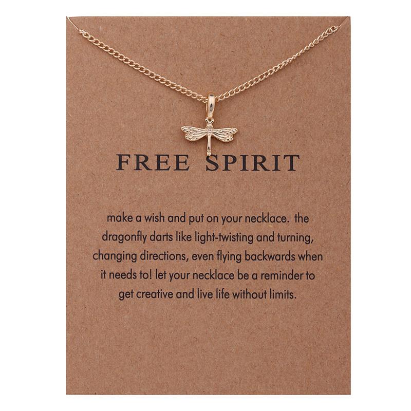 Dragonfly Spirit Necklace-Pendant Necklaces-Kirijewels.com-Have Card-gold-Kirijewels.com