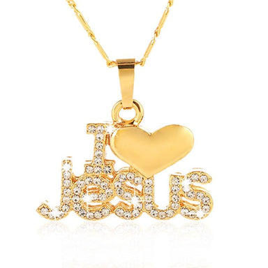 Religious I Love Jesus Necklace - Kirijewels.com