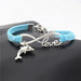 Leather Infinity Dolphin Bracelet-Charm Bracelets-Kirijewels.com-Sky Blue-Kirijewels.com