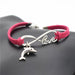 Leather Infinity Dolphin Bracelet-Charm Bracelets-Kirijewels.com-Rose-Kirijewels.com