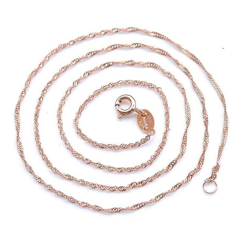 Gold Plated Water Wave Ripples Chain Necklace/2-Chain Necklaces-Kirijewels.com-Silver Plated-Kirijewels.com