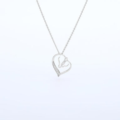 Hollow Heart Double Horse Necklace - Kirijewels.com