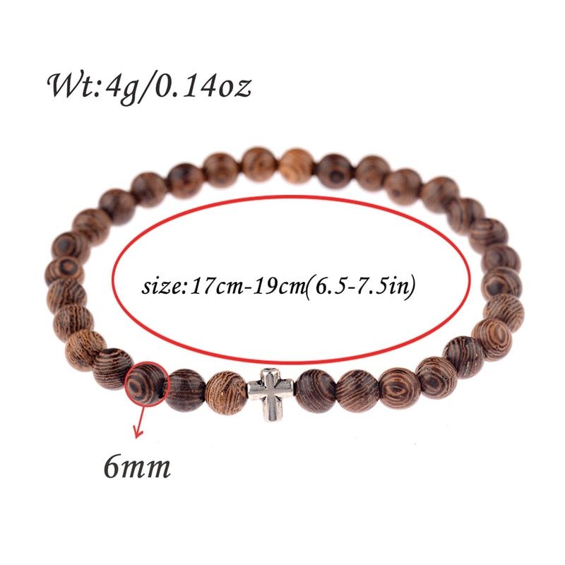Onyx Meditation Natural Wood Beads Yoga Bracelet