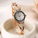 Round Quartz Analog Bracelet Wristwatch-Watch-Kirijewels.com-Gold 717-Kirijewels.com