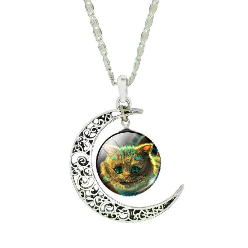 Moon Cat Necklace-Necklace-Kirijewels.com-Brown & Green IB2398-Kirijewels.com