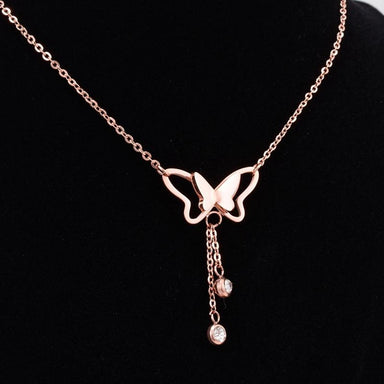 Meadow Crystal Butterfly Necklace - Kirijewels.com