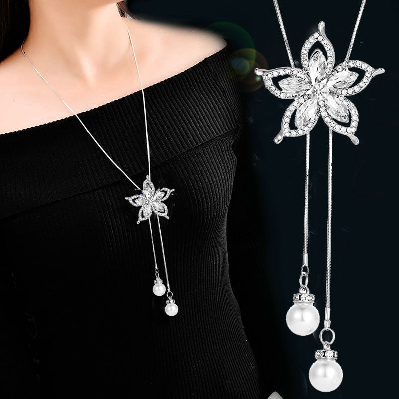 Snowflake Opal Adjustable Flower Necklace