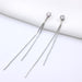 Glossy Arc Long Thread Tassel Drop Earrings - Kirijewels.com