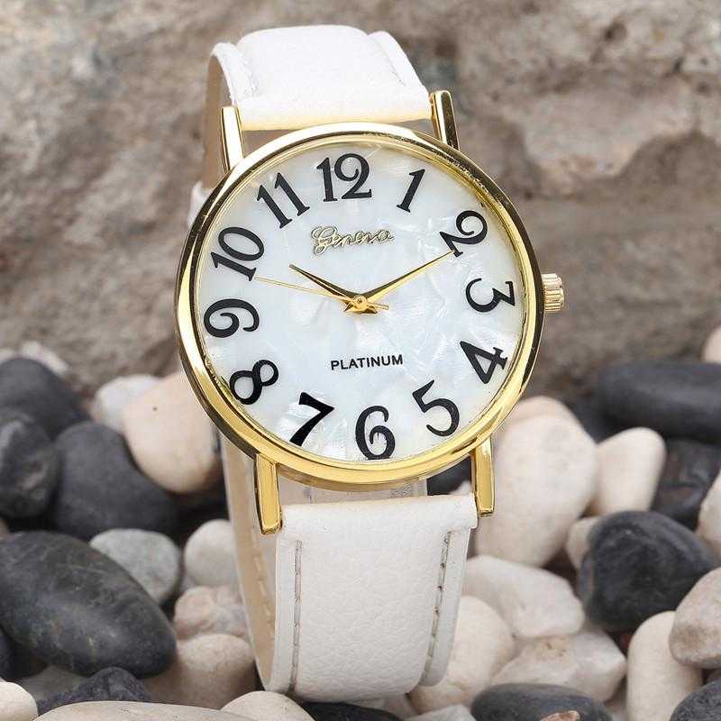 Digital Dial Leather Band Quartz Analog Wrist Watch-Women's Watches-Kirijewels.com-White-Kirijewels.com