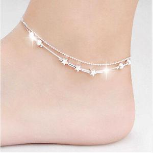 Elegant Little Star Ladies Chain Ankle Bracelet-Anklets-Kirijewels.com-silver-Kirijewels.com