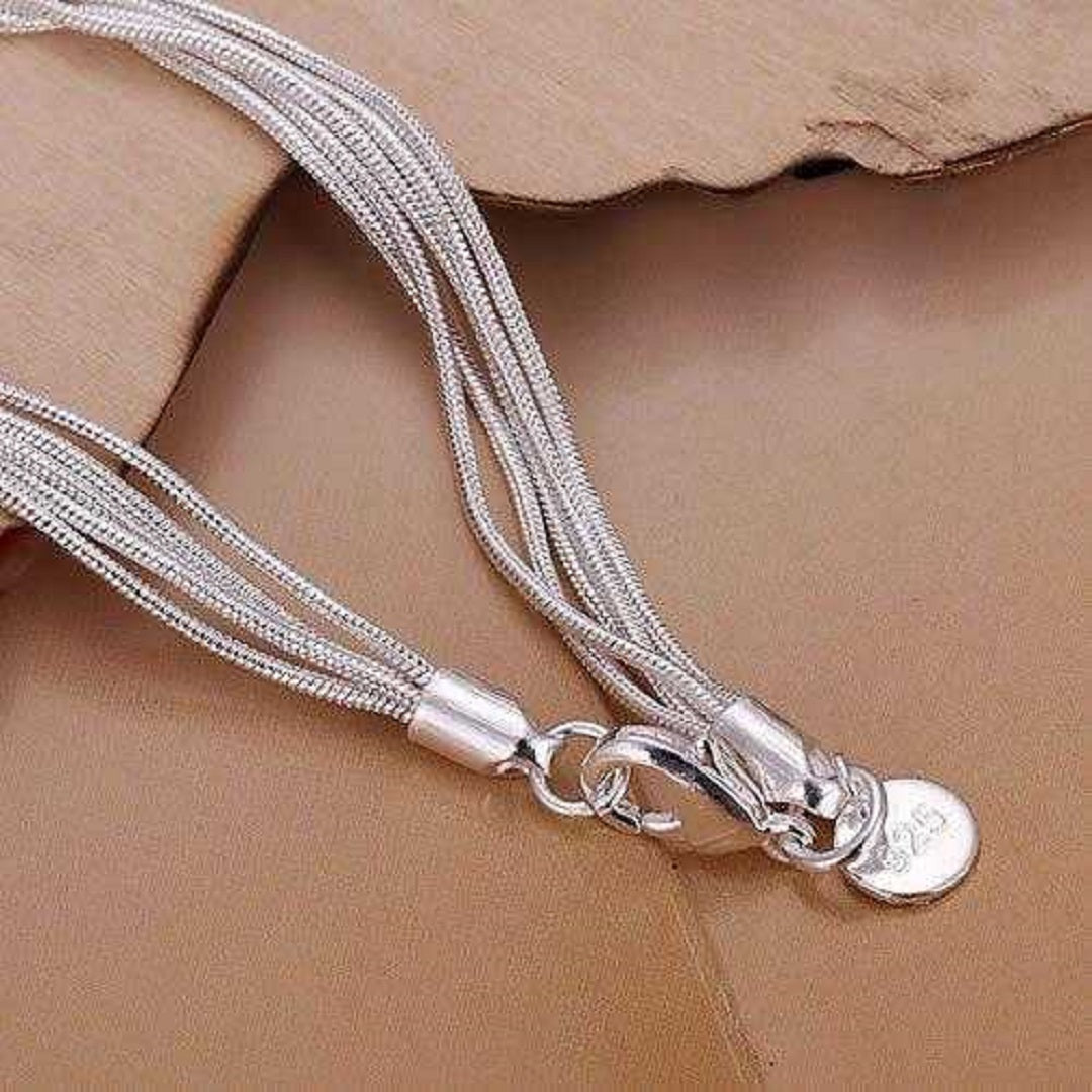 Sterling Silver Link Chain Ball Bracelet