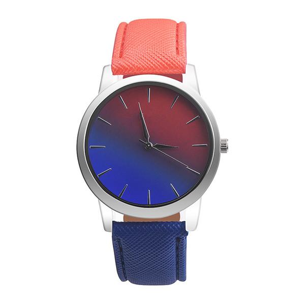 Leather Band Rainbow Wrist Watch-Women's Watches-Kirijewels.com-red & blue-Kirijewels.com