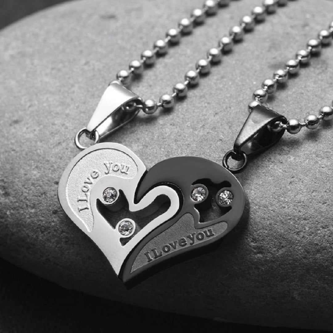 Couple Heart Stainless Steel Chain Necklace