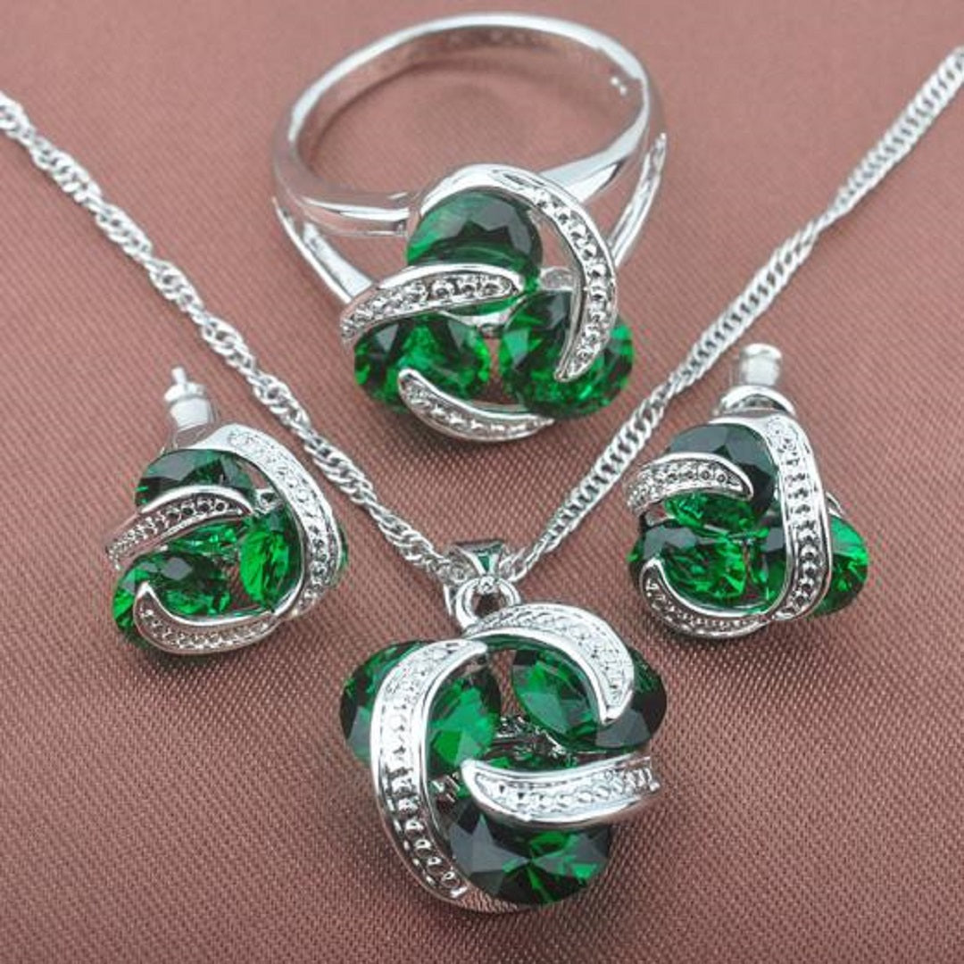 Rainbow 925 Sterling Silver Jewelry Set