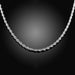 Free Sterling Silver Classic Rope Chain Necklace-Necklace-Kirijewels.com-16 inch-Kirijewels.com