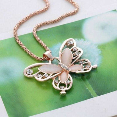 Opal Butterfly Pendant Necklace-Necklace-Kirijewels.com-Kirijewels.com