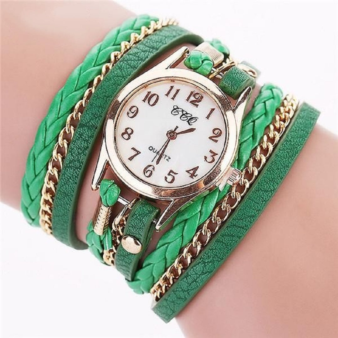 Relogio Leather Bracelet Watch