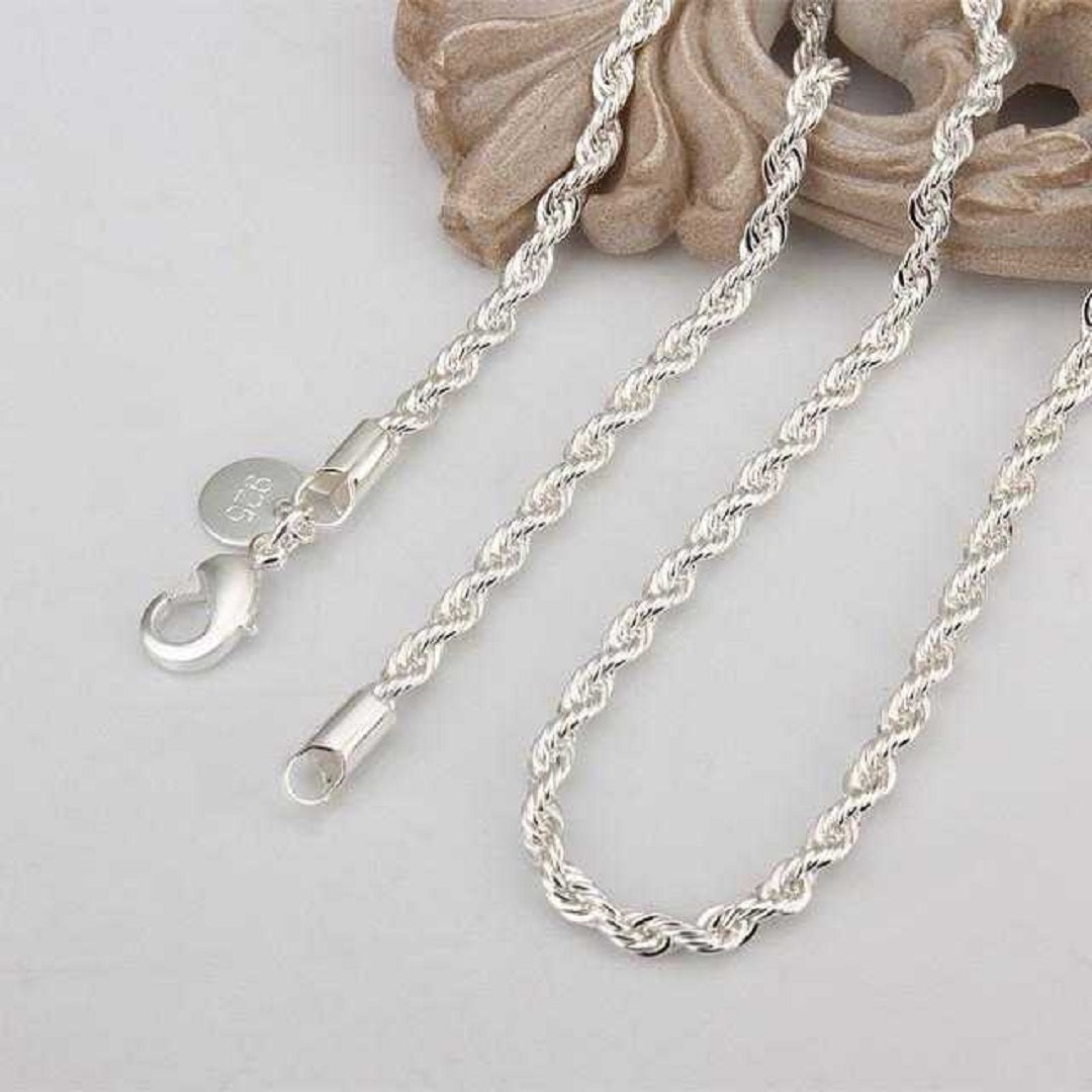 Sterling Silver Twisted Chain Necklace/2