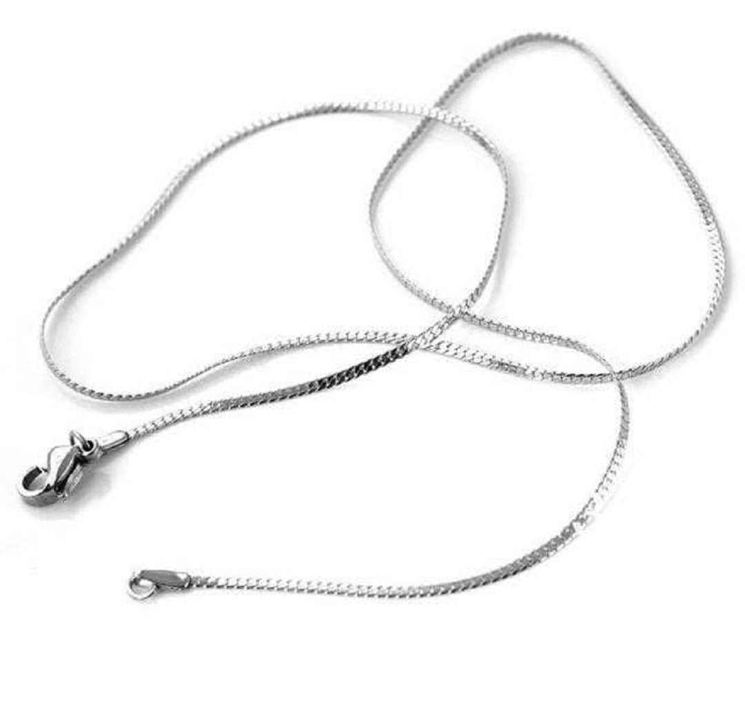 Thin Water Wave Sterling Silver Chain Necklace