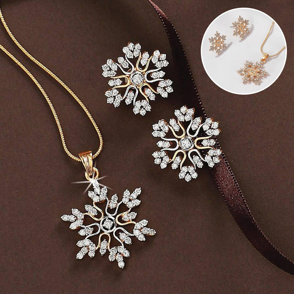 Rhinestone Snowflake Jewelry Set