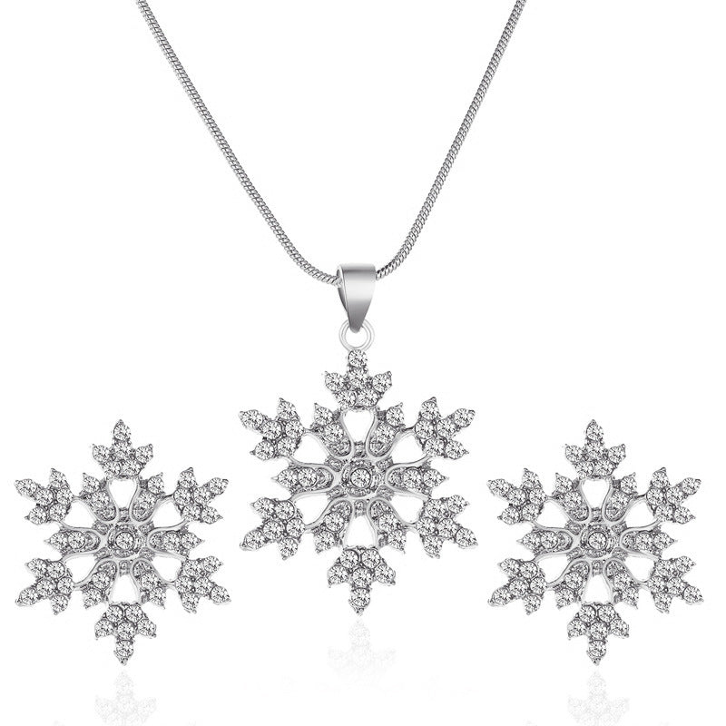 Rhinestone Snowflake Jewelry Set