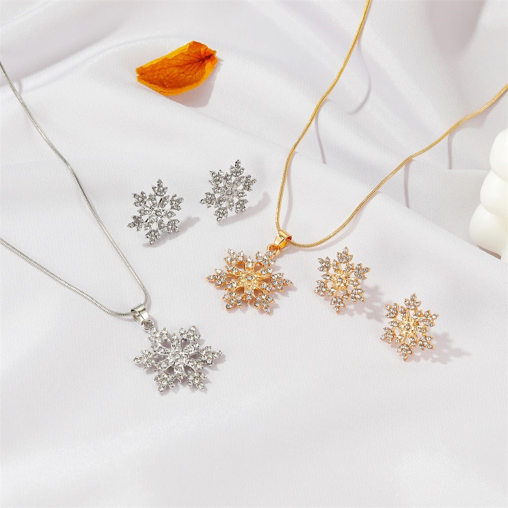 Rhinestone Snowflake Jewelry Set