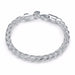 Sterling Silver Thick Twisted Bangle Cuff Bracelet-Chain & Link Bracelets-Kirijewels.com-4MM width-Kirijewels.com