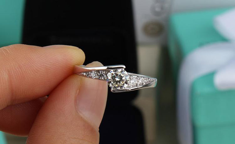 Romantic 0.5 Carat Created Diamond Engagement Ring