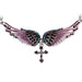 Crystal Angel Wing Cross Necklace-Pendant Necklaces-Kirijewels.com-silver AB crystal-Kirijewels.com