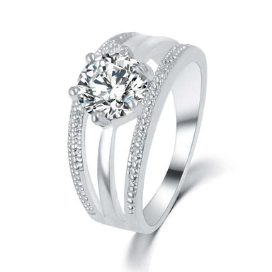 Austrian Crystal Flower Engagement Ring-Rings-Kirijewels.com-6-Silver-Kirijewels.com