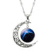 Hollow Moon Galaxy Necklace-Necklace-Kirijewels.com-blue moon & sky-Kirijewels.com