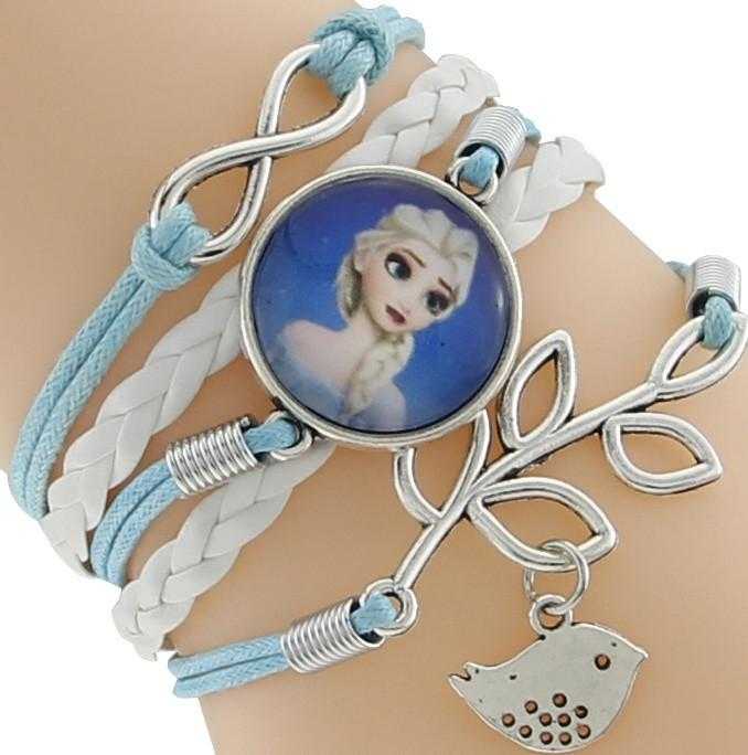 Princess Kids Leather Charm Bracelet-Chain & Link Bracelets-Kirijewels.com-Blue & White 6-Kirijewels.com