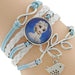 Princess Kids Leather Charm Bracelet-Chain & Link Bracelets-Kirijewels.com-Blue & White 6-Kirijewels.com