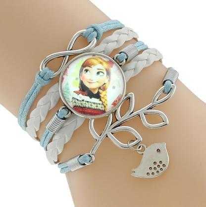 Princess Kids Leather Charm Bracelet-Chain & Link Bracelets-Kirijewels.com-Blue & White 4-Kirijewels.com